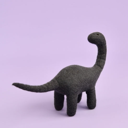 DASHDU - Dusty Dino - Charcoal Grey Felt Dinosaur